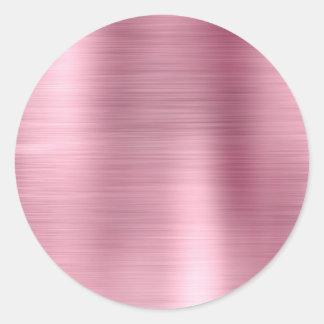 Faux Metallic Pink Blank Classic Round Sticker