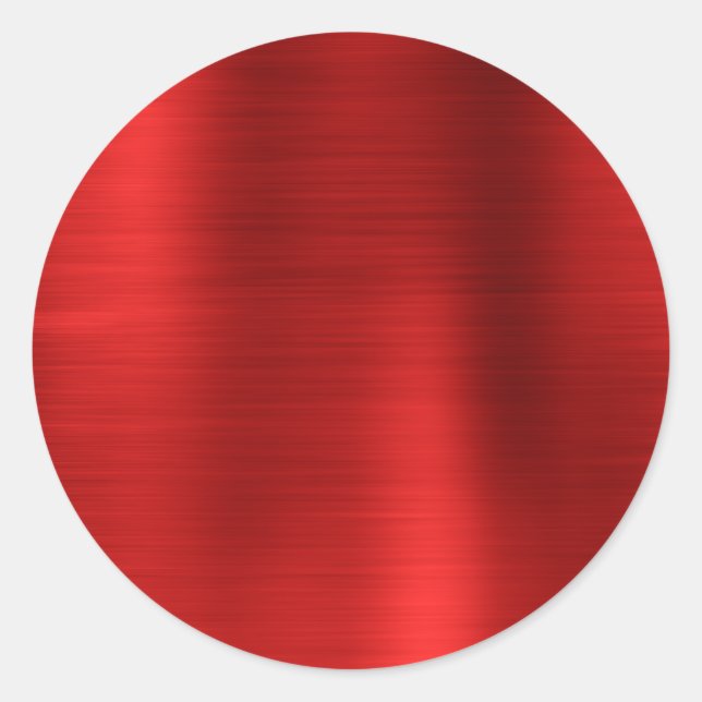 Faux Metallic Red Blank Classic Round Sticker (Front)