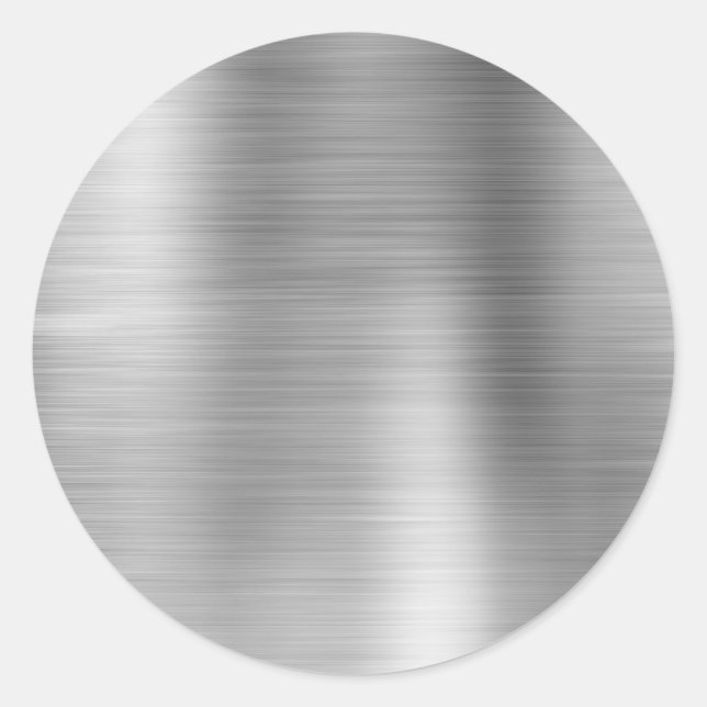 Faux Metallic Silver Grey Blank Classic Round Sticker (Front)