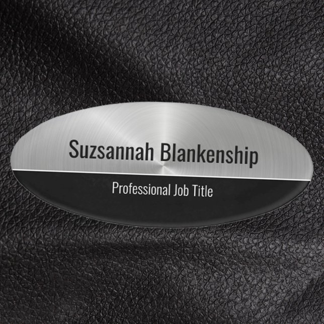 Faux Metallic Steel Flare Professional Custom Name Tag (Creator Uploaded)