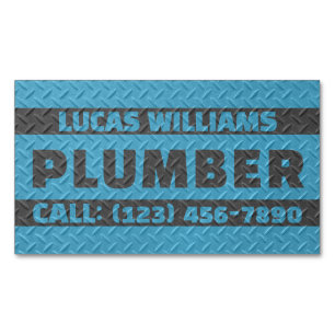 Faux metallic texture surface handyman  magnetic business card