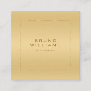 Faux métallifères gold background shiny gold frame square business card