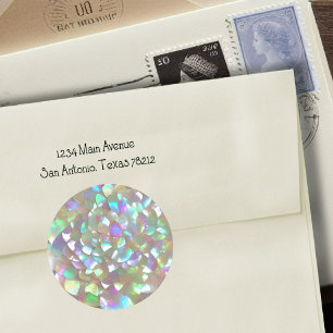 Faux Mother of Pearl Classic Round Sticker