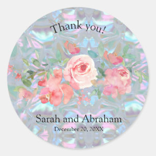 Faux Mother of Pearl  Classic Round Sticker