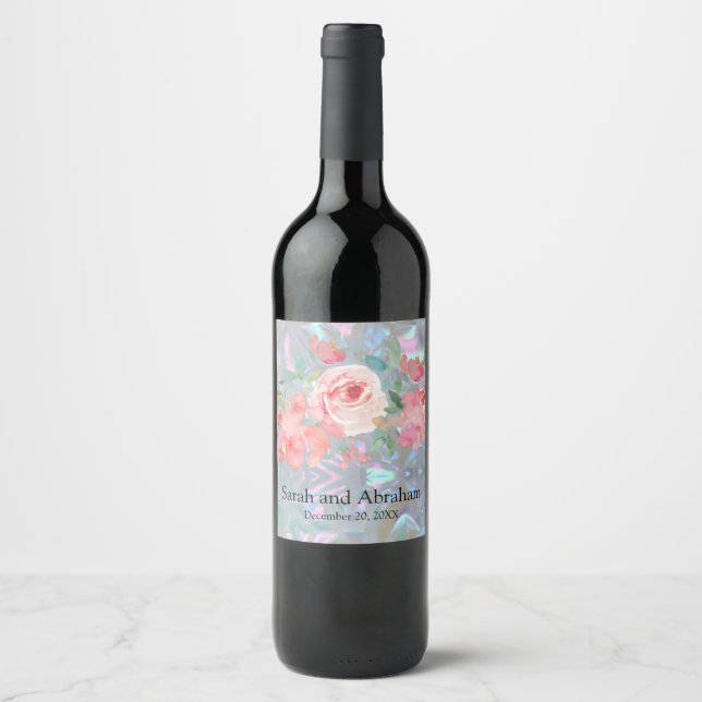 Faux Mother of Pearl  Wine Label (Front)