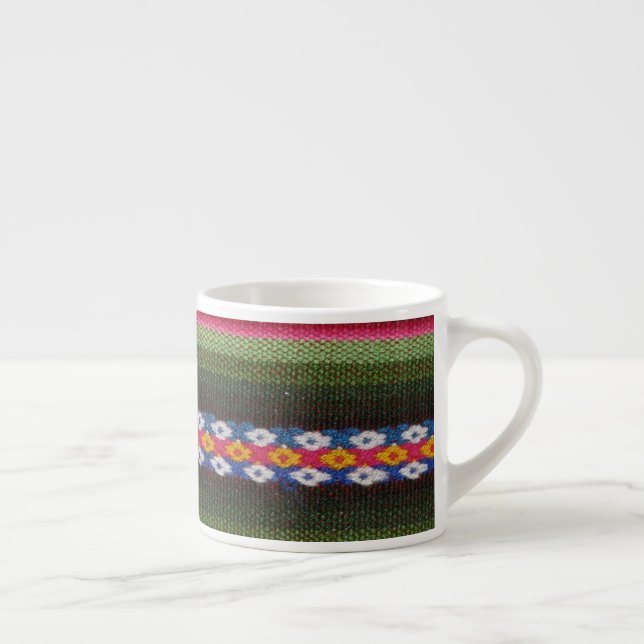 Faux Multicolor Serape Design Espresso Cup (Right)