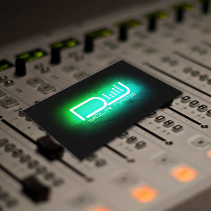 Faux neon light DJ equalizer Business Card