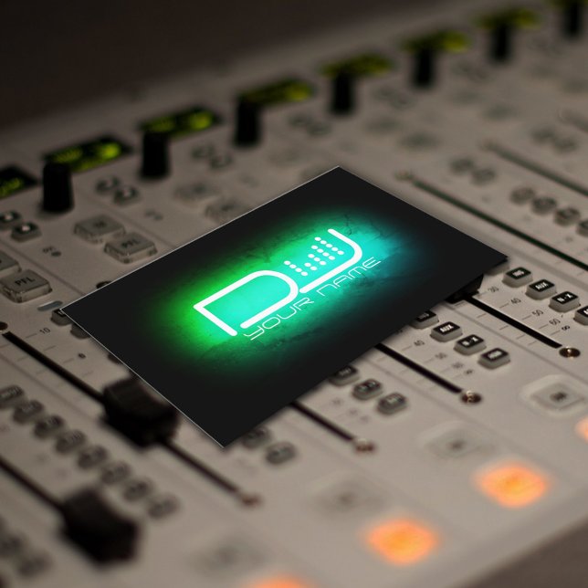 Faux neon light DJ equalizer  Business Card (Creator Uploaded)