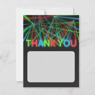 Faux Neon Words Thank You Note Card