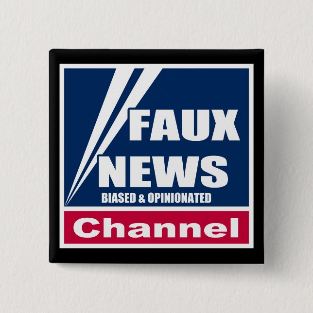 Faux News 15 Cm Square Badge (Front)