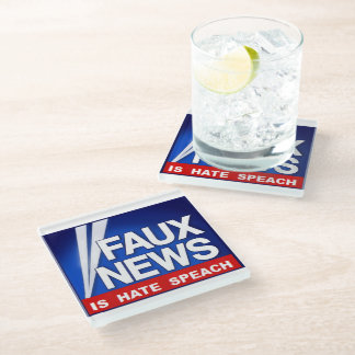 Faux News Glass Coaster