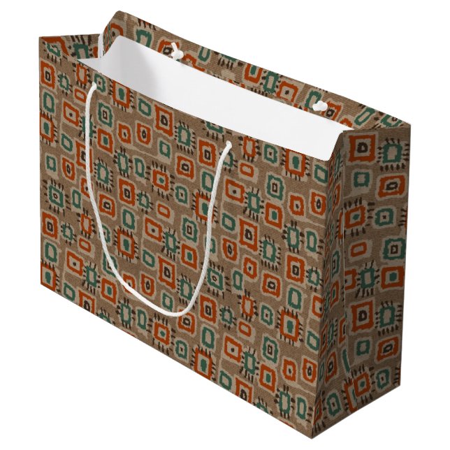 Faux Old Cloth Patches Art Gift Bag (Front Angled)