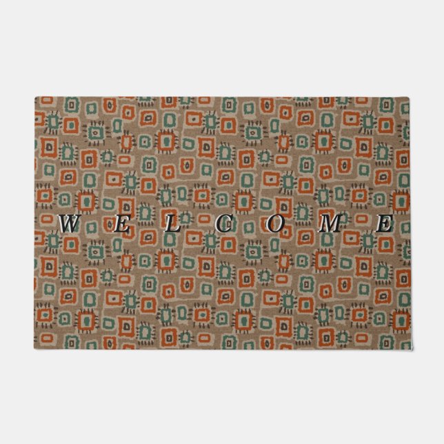 Faux Old Cloth Patches Doormat Welcome (Front)