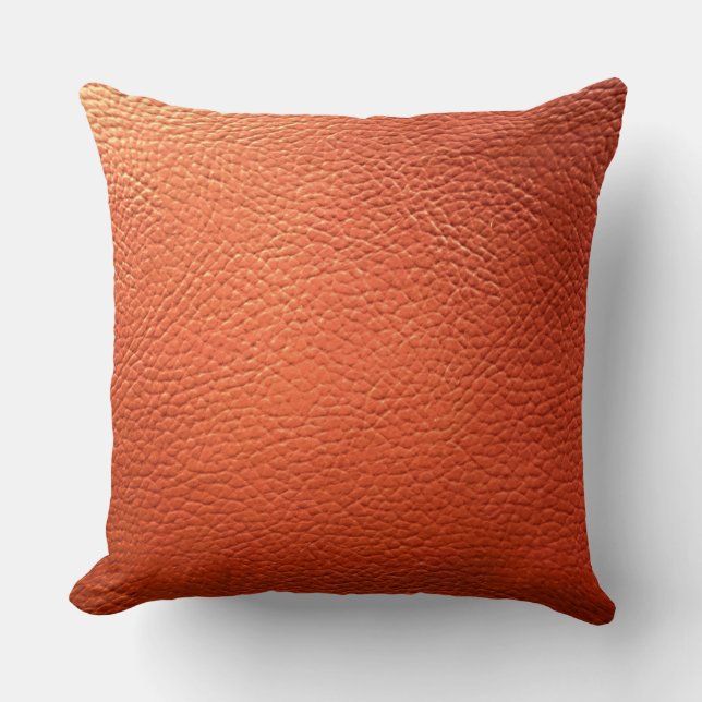 Faux Orange Leather Cushion (Front)