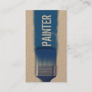 Faux paint brush trace cover business card