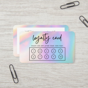 Faux Pastel Holographic Custom Loyalty Card