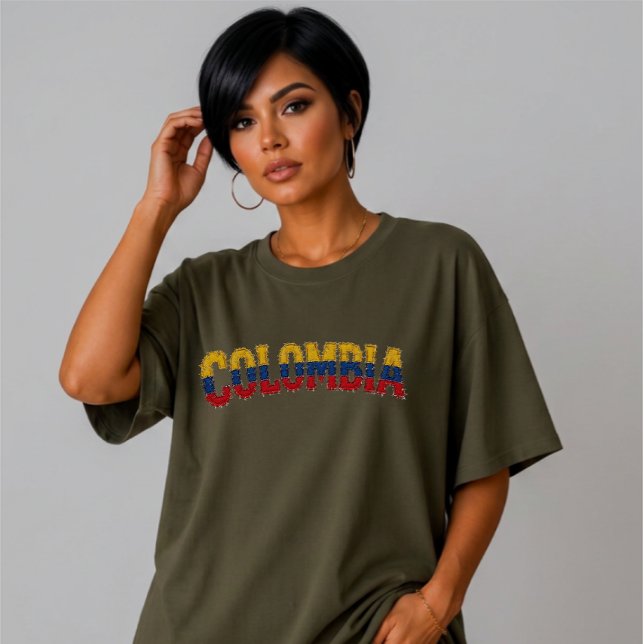 Faux Patchwork Colombia Country Pride Retro Tri-Blend Shirt (Creator Uploaded)