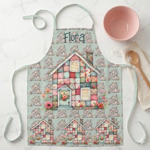 Faux Patchwork Cottagecore Floral House Apron