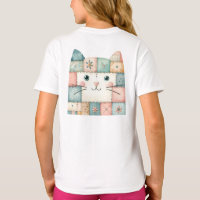 Faux Patchwork Pastel Cottage Kitty Face