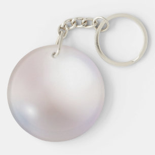 Faux Pearl Printed Round Acrylic Keychain