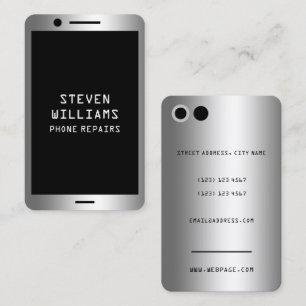 Faux phone looks metallic business card