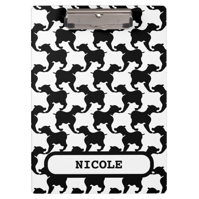 Faux pied-de-poule with Dogs fashion Clipboard 2 (Front)
