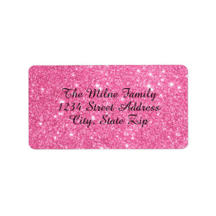 Faux Pink Glitter - Address Labels