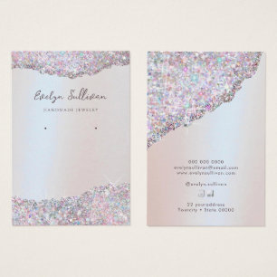 Faux pink glitter foil jewellery display card