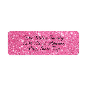 Faux Pink Glitter - Return Address Labels