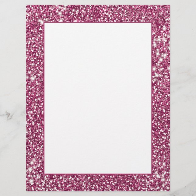 Faux Pink Glitter Texture Look-like Graphic Custom Letterhead (Front)