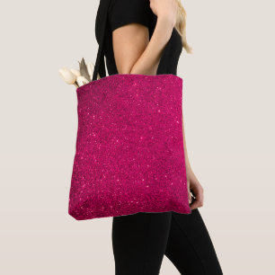 Faux Pink Glitter Tote Bag