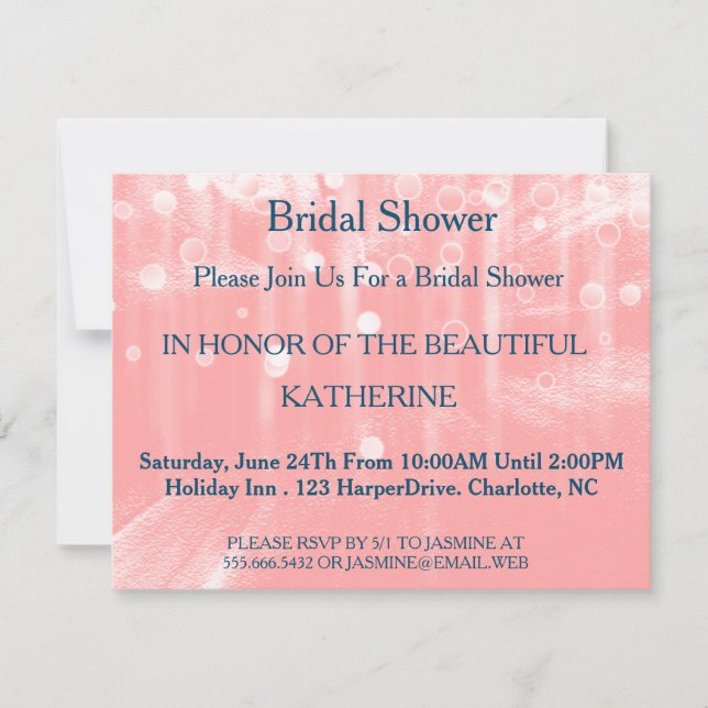Faux Pink Glittering Fab Confetti Sparkles Dots Invitation (Front)