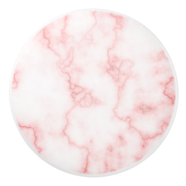 Faux Pink Marble Ceramic Knob (Front)