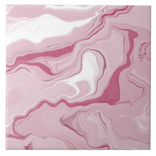 Faux Pink Marble Textured Ceramic Tile 