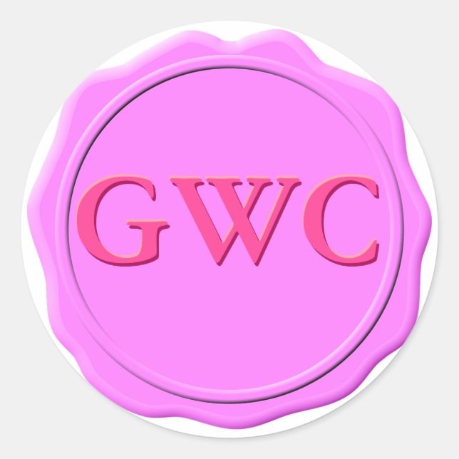 Faux Pink Wax Seal Monogram Custom (Front)