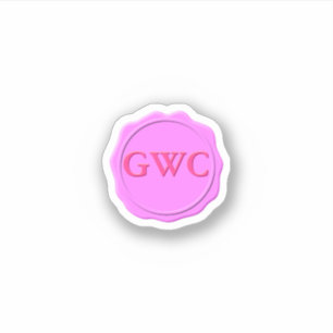 Faux Pink Wax Seal Monogram Custom
