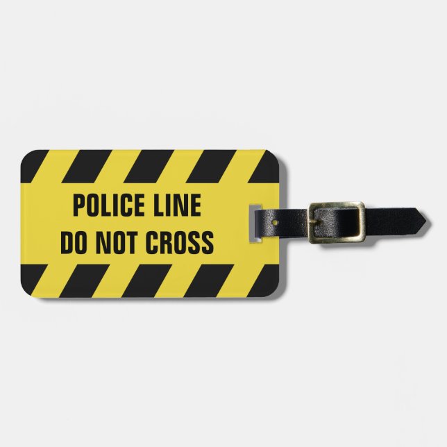 Faux Police Line custom text luggage tag (Front Horizontal)