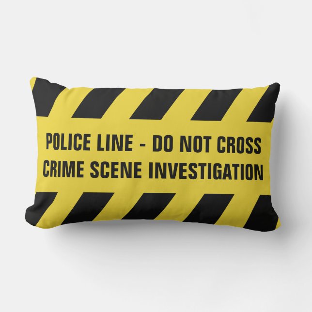 Faux Police Line custom text throw pillow (Front)