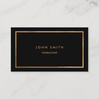 Faux Printed Gold Foil, Basic Black, Two-Sided Business Card
