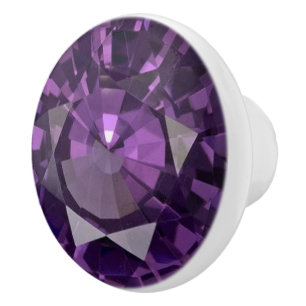 Faux Purple Diamond Ceramic Knob/Pull Knob