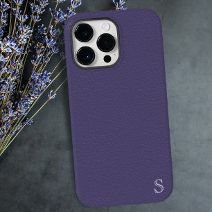 Faux Purple Eggplant Leather Look iPhone XS Case