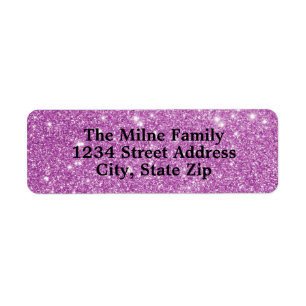 Faux Purple Glitter Address Labels