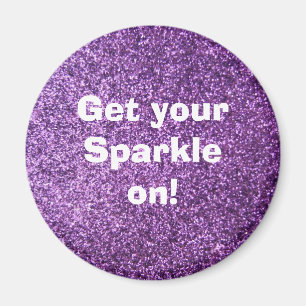 Faux Purple Glitter Magnet