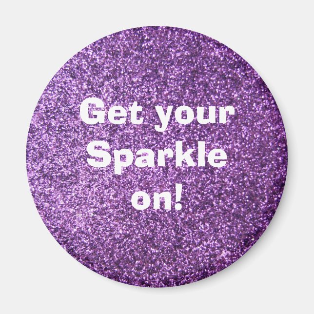 Faux Purple Glitter Magnet (Front)