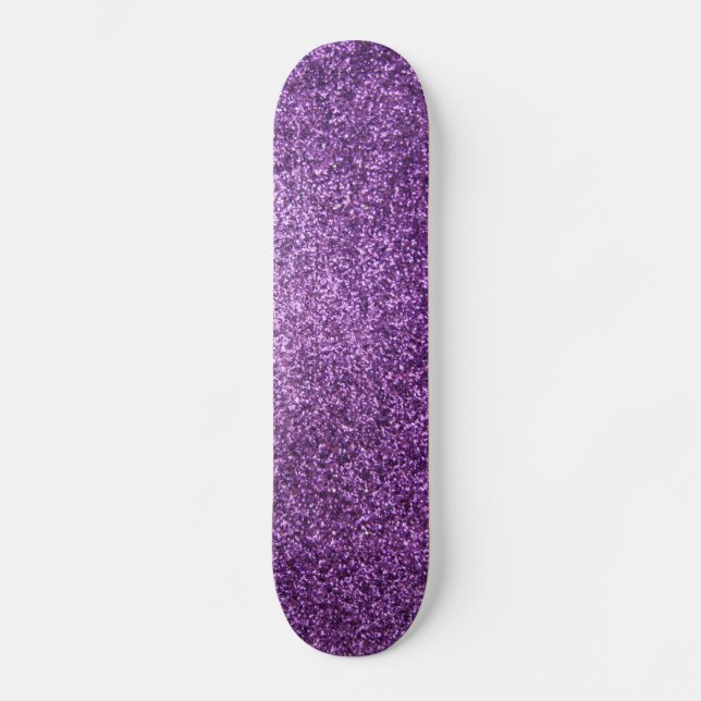 Faux Purple Glitter Skateboard (Front)