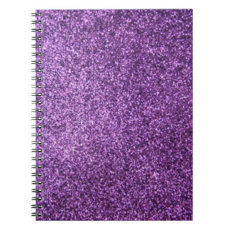 Faux Purple Glitter Spiral Notebook