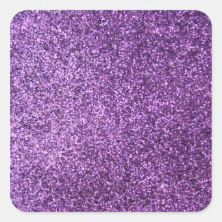 Faux Purple Glitter Square Sticker