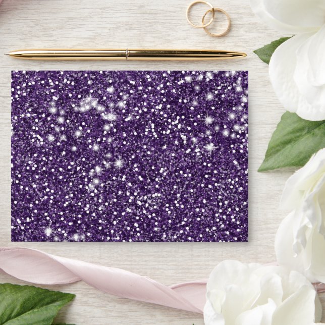 Faux Purple Glitter Texture Look Envelope (Wedding)