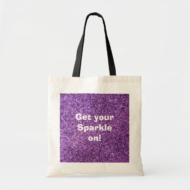 Faux Purple Glitter Tote Bag (Front)