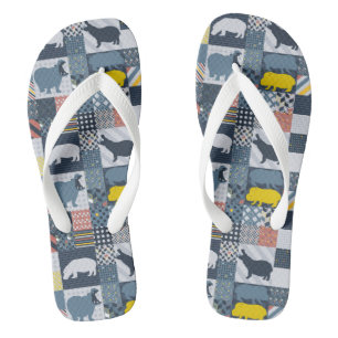 Faux-Quilted Hippo Jandals
